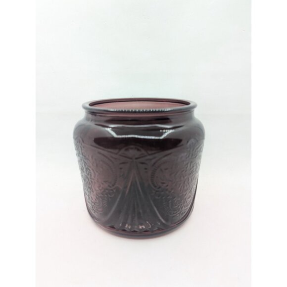 Vth Royal Lace Hazel Atlas Amethyst Depression Glass Cookie Jar Bottom Only HTF - Picture 13 of 16
